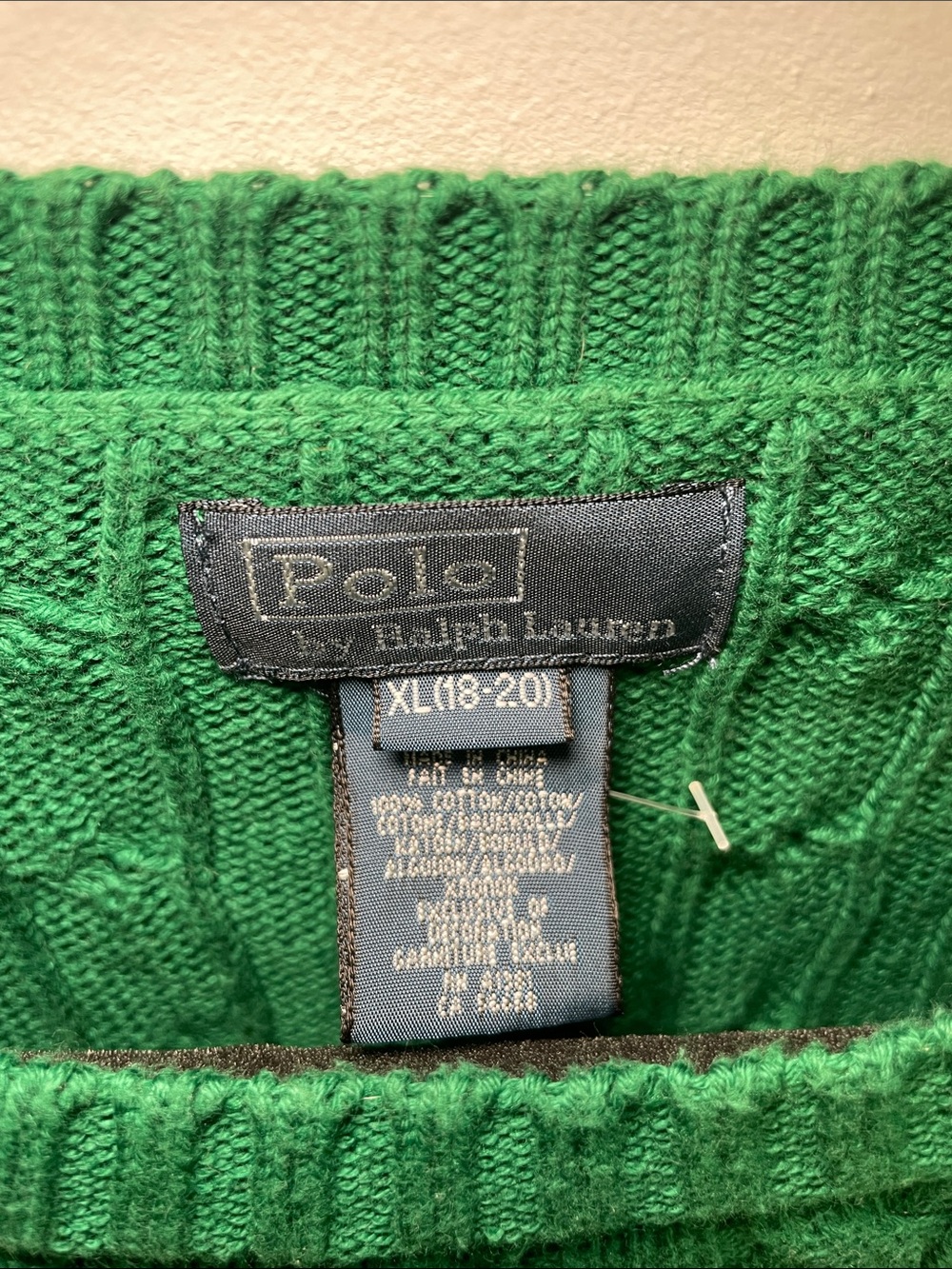 Polo by Ralph Lauren Emerald Green Cable-Knit Crewneck Sweater - Picture 3 of 10